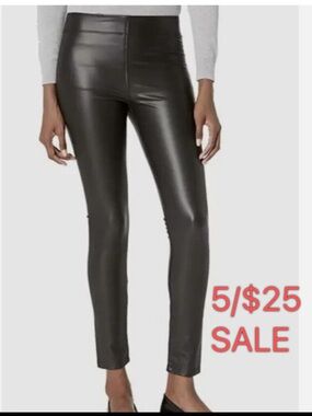 Max Studio Faux Leather High Rise Pants Leggings Camel Brown 5/$25 SALE